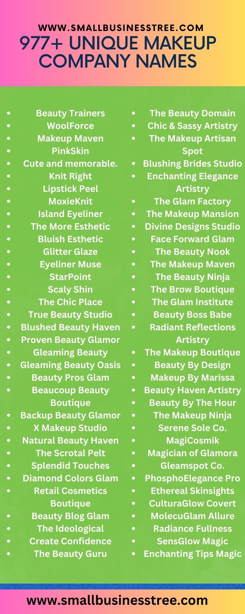 (2023) Younique Makeup Business Names, Beauty Parlours Name, Salon Names